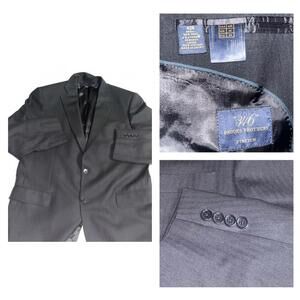 Brooks Brothers 346 $698 Men's 42R Black/Gray Herring Stretch Wool Blazer Jacket